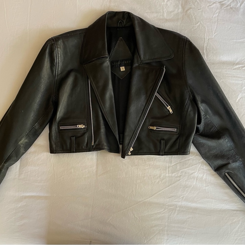 80’s Cropped leather jacket